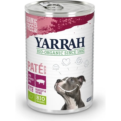 Yarrah 12х400г Paté Yarrah Bio, консервирана храна за кучета - със свинско