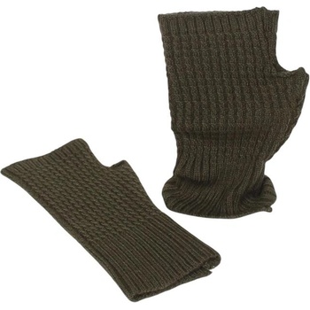 Зелени плетени ръкавици без пръсти