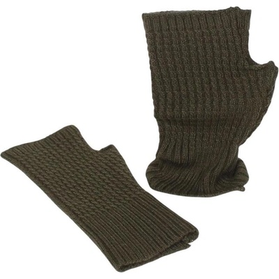 Зелени плетени ръкавици без пръсти