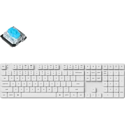 Keychron K5 Pro White QMK/VIA Full-Size Hot-Swappable Low-Profile Gateron Blue Switches (K5P-Q2)