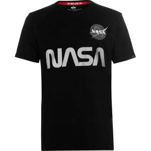 Alpha Industries Тениска Alpha Industries NASA Reflective T-Shirt - Black