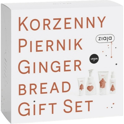 Ziaja Gingerbread jemný krém na ruky 50 ml + krémové penivé mydlo 250 ml + sprchový gél 160 ml + hydratačná hmla na telo 100 ml
