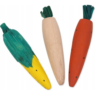 Small Animal Dřevěná okusovací zelenina 10 cm 3 ks