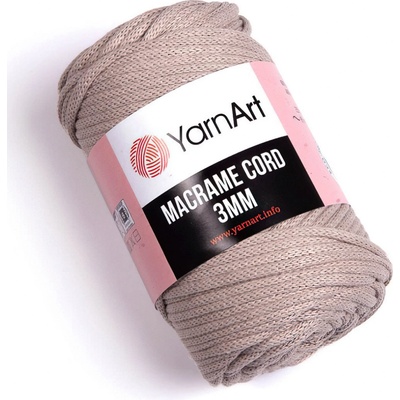 Pletací / háčkovací příze YarnArt MACRAME CORD 3mm 753 béžová, jednobarevná 250g/85m