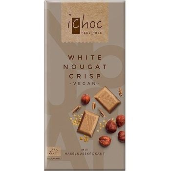 iChoc Vegan čokoláda biely nugát/oriešky 80 g