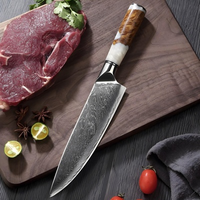 HARAHU Дамаски кухненски нож Ханамаки - Бяла kp14031 (ha-14031)