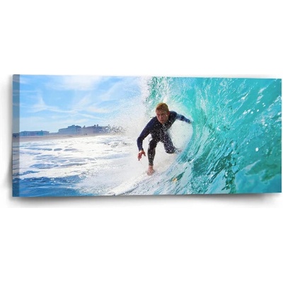 Sablio Obraz surfista na vlne - 110x50 cm