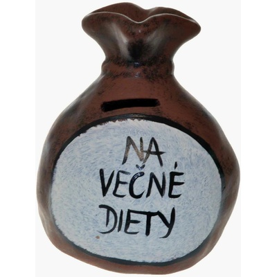 Pokladnička s nápisom - na večné diety