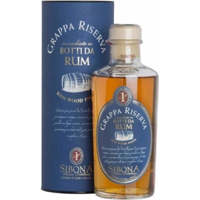 Sibona Grappa Riserva Botti Da Rum 44% 0,5 l (tuba)