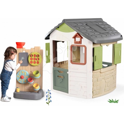 Smoby Set domeček ekologický Neo Jura Lodge Playhouse a hrací stěna Green rozšiřitelný se 6 aktivitami – Hledejceny.cz