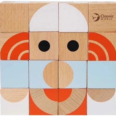 Classic World Детски дървен пъзел Classic World - Геометрични блокове (CW20167)
