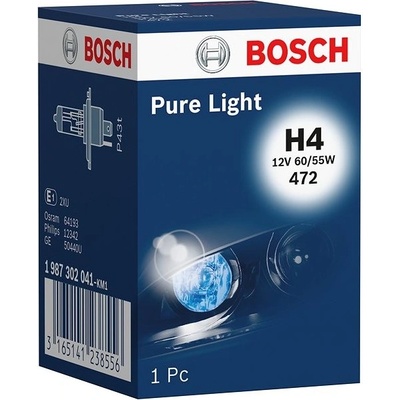 Bosch Pure Light H4 P43t 12V 60/55W 1987302041
