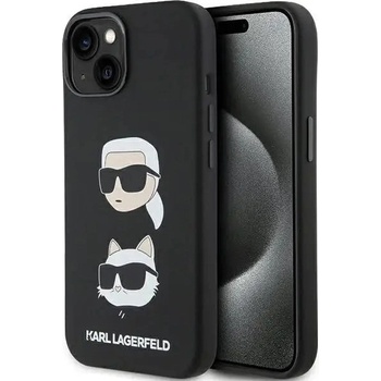 KARL LAGERFELD Кейс Karl Lagerfeld Silicone Karl&Choupette Head за iPhone 15 Plus / 14 Plus, черен (KXG0078886)