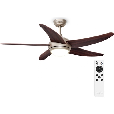 Klarstein Таванен вентилатор Bolero с лампа | 132 см | 35 W | Тиха работа | Дърво ()