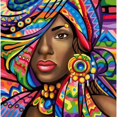 Diamond Art - Zahalená Afričanka