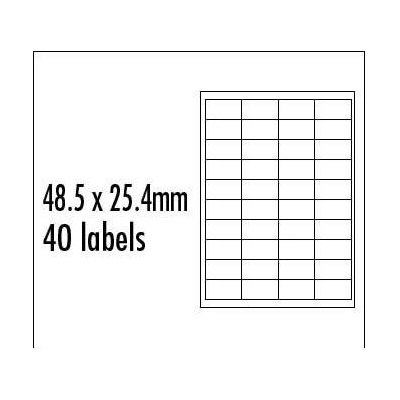 Logo etikety 48.5mm x 25.4mm, A4, matné, modré, 40 etikiet, balené po 10 ks, pre atramentové a laserové tlačiarne