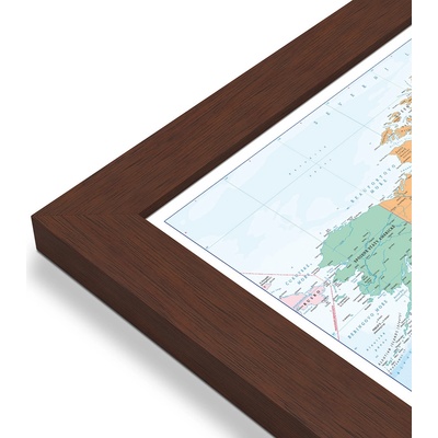 Excart Maps Svět - nástěnná politická mapa 194 x 138 cm (ČESKY) Varianta: mapa v dřevěném rámu, Provedení: Pegi višeň