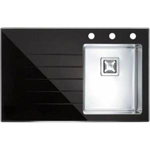 Alveus Мивка от неръждаема стомана Alveus Crystalix 10 - черна 86x54 см дясна (1099630) Мивка за вграждане