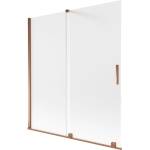 Mexen Velar параван за вана, плъзгащ се, 2-крилен, 150 x 150 см, матово стъкло, розово злато - 896-150-000-31-60 (896-150-000-31-60)