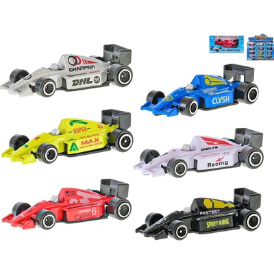 Mikro trading Formule 7,5cm kov 1:87 volný chod 2druhy 6barev v krabičce 36ks v DBX