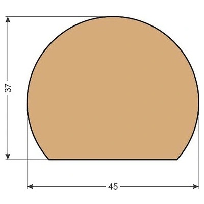 Madlo zábradlia K2 37 x 45 x 2500 mm smrek