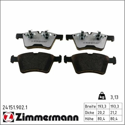 Sada brzdových platničiek kotúčovej brzdy ZIMMERMANN 24151.902.1