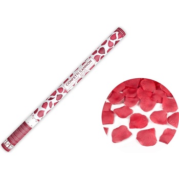 Konfety v tube lupene ruží tmavo červené 80cm