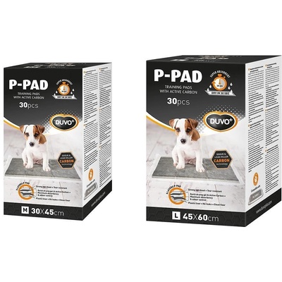 Duvoplus P-PAD Carbon Medium - Високо абсорбиращ памперс подложка за кучета , 30/45 см - 30 броя