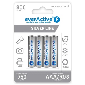 everActive Акумулаторни батерии everActive Ni-MH R03 AAA 800 mAh Silver Line (EVHRL03-800)