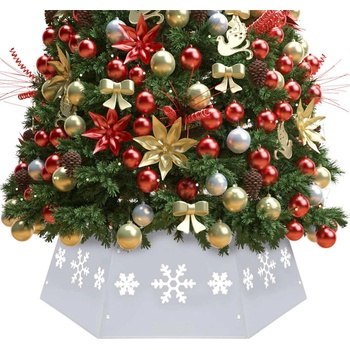 zahrada-XL Podložka pod vánoční stromek stříbrná a bílá Ø 68 x 25 cm