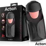 Action Kubex Masturbator with Licking Tongue, Pulsation & Vibration Black
