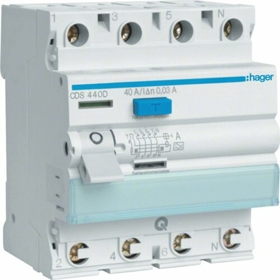 Hager 3P+N 40A/30mA typ A CDS440D