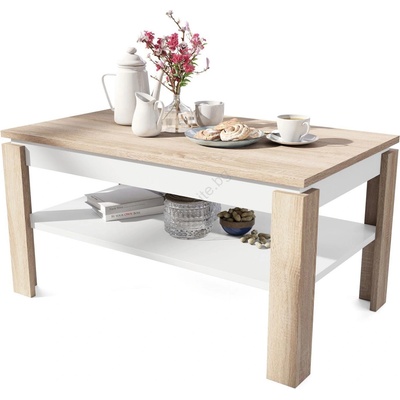 Mazzoni Разтегателна холна маса с повдигащ плот и полица aden дъб сонома/бяла (mz0032)