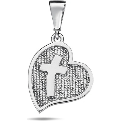 Lillian Vassago Přívěsek srdce s křížkem v bílém zlatě LLV98 GP076W