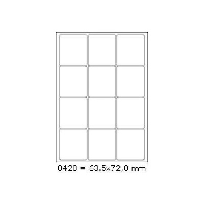 CDRmarket Самозалепващи етикети 63, 5 x 72 mm, 12 етикети A4, 100 листа (R0ECO.0420A)