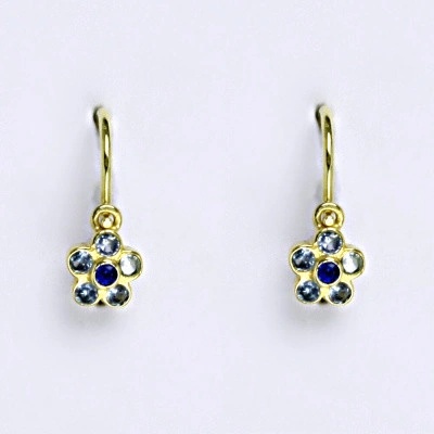 Čištín dětské zlaté se spinelem a akvamaríny žluté NK 1384