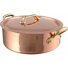 Mauviel Nízky medený kastról s bronzovými uchami a pokrievkou M’Tradition, Ø 36 cm / 12,7 l 215236