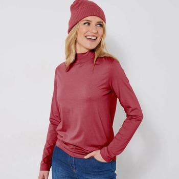 Blancheporte Tričko so stojačikom a dlhými rukávmi slivková