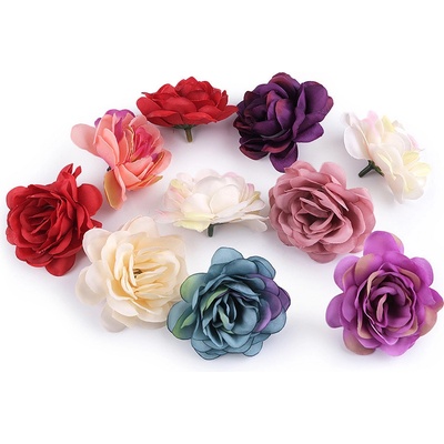 Umělý květ růže Ø5-6 cm - mix variant (10 ks)