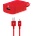 Ttec Зарядно 220V SpeedCharger USB Travel Charger, 2, 1A, incl, Type C Cable - Червено