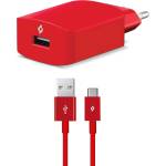Ttec Зарядно 220V SpeedCharger USB Travel Charger, 2, 1A, incl, Type C Cable - Червено