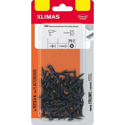 KLIMAS Fosfátová skrutka do plechu BGM (blister) 3.5x25 (100ks/blister)