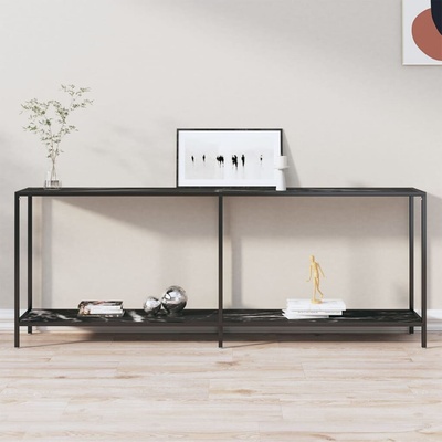 vidaXL Konzolový stolek černý 200 x 35 x 75,5 cm tvrzené sklo 11461.331709