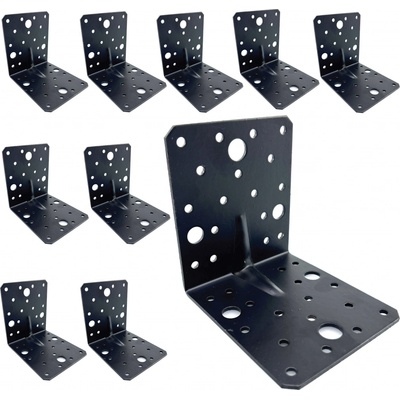 SVX Uholník s prelisom čierny 10ks 105x105x90x2,5mm