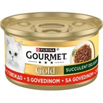 Purina Gourmet Gold Succulent Delight with Beef - пълноценна мокра храна за котки с говеждо 85gr