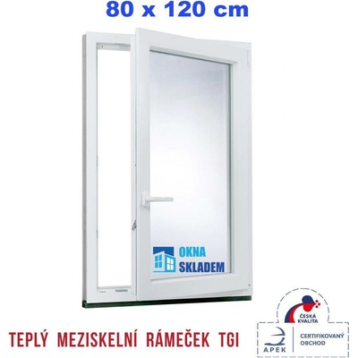 ERKADO 800 x 1200 mm Bílé / Antracit otevíravé i sklopné pravé