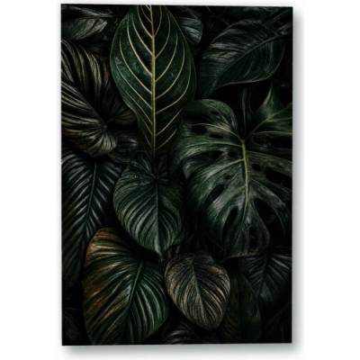 Plakát – Tmavé listy se zlatavým žilkováním Bez rámu Ano Bez rámu 90 × 135 cm