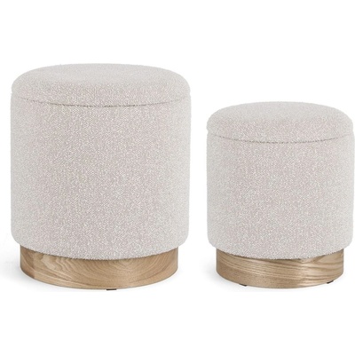 Bizzotto Zoya КОМПЛЕКТ 2 СВЕТЛОСИВ ПУФ ЗА СЪХРАНЕНИЕ (0721606)