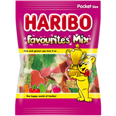 Haribo Favourites Mix želé bonbónů pěnových a s příchutí koly 80 g