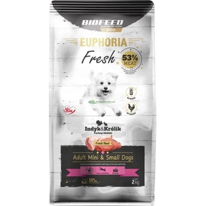 Biofeed EUPHORIA Fresh с пуйка и заек (мини и малки породи) 2 кг